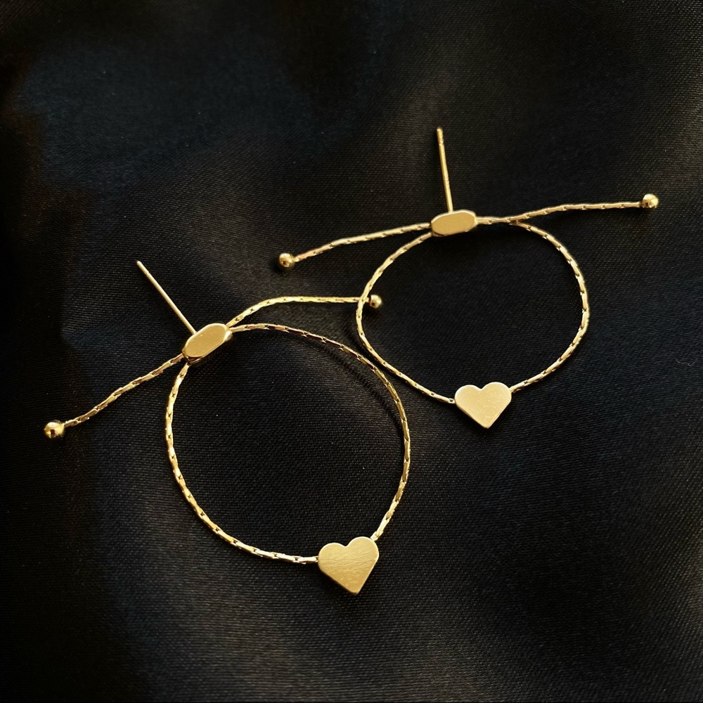 💙2 Ways Heart Threader Earrings
